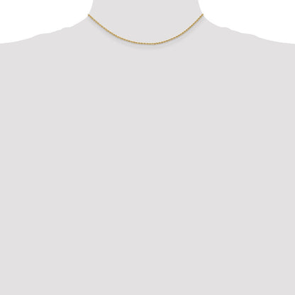 14K Gelbgold 1.5mm Normal Kordel mit Karabinerverschluss Kette Kinder Halskette
