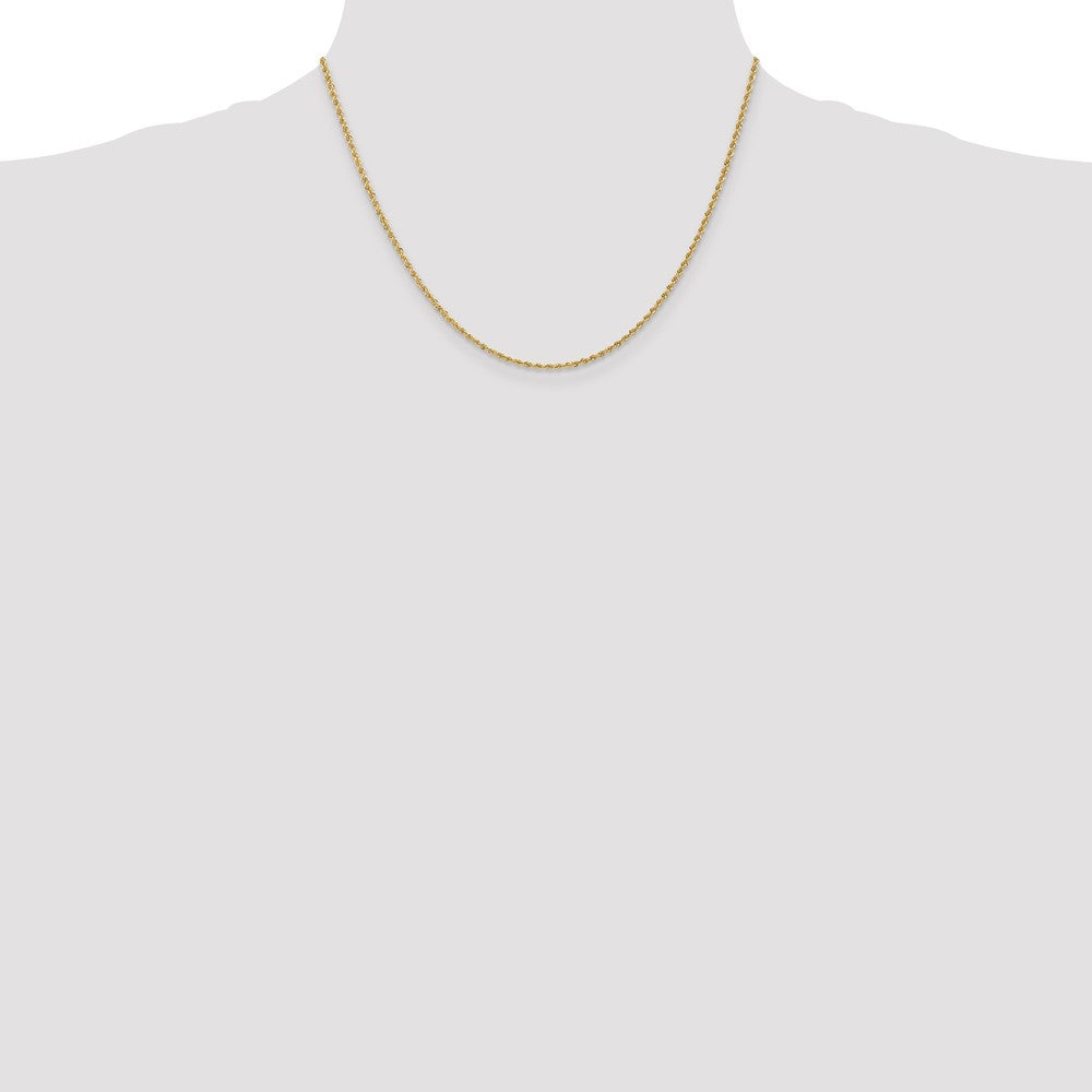 14K Gelbgold 1.5mm Normal Kordel mit Karabinerverschluss Halskette