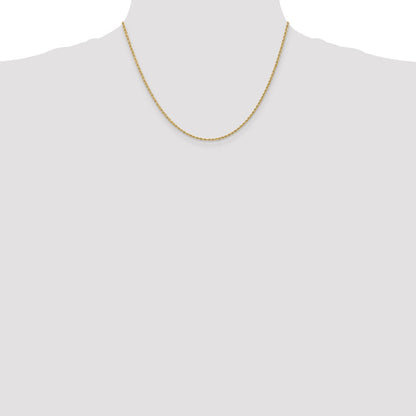 14K Gelbgold 1.5mm Normal Kordel mit Karabinerverschluss Halskette