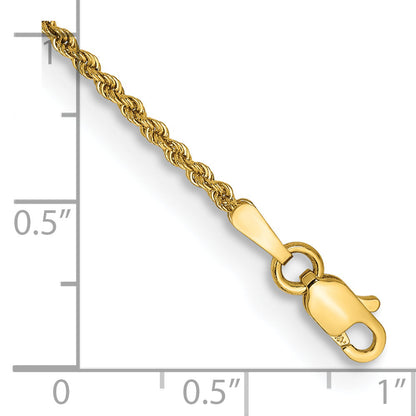 14K Gelbgold 1.5mm Normal Kordel mit Karabinerverschluss Kette Fußkettchen
