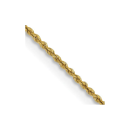 14K Gelbgold 1.5mm Normal Kordel mit Karabinerverschluss Kette Kinder Halskette