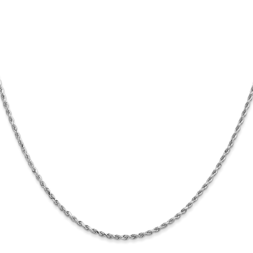 14K Weißgold 1.5mm Diamantiert Kordel mit Karabinerverschluss Kette Kinder Halskette