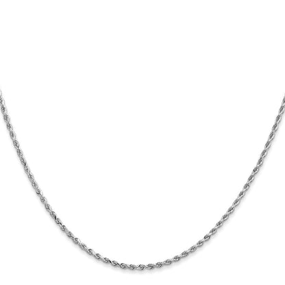 14K Weißgold 1.5mm Diamantiert Kordel mit Karabinerverschluss Kette Kinder Halskette
