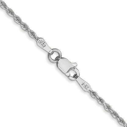 14K Weißgold 1.5mm Diamantiert Kordel mit Karabinerverschluss Kette Kinder Halskette