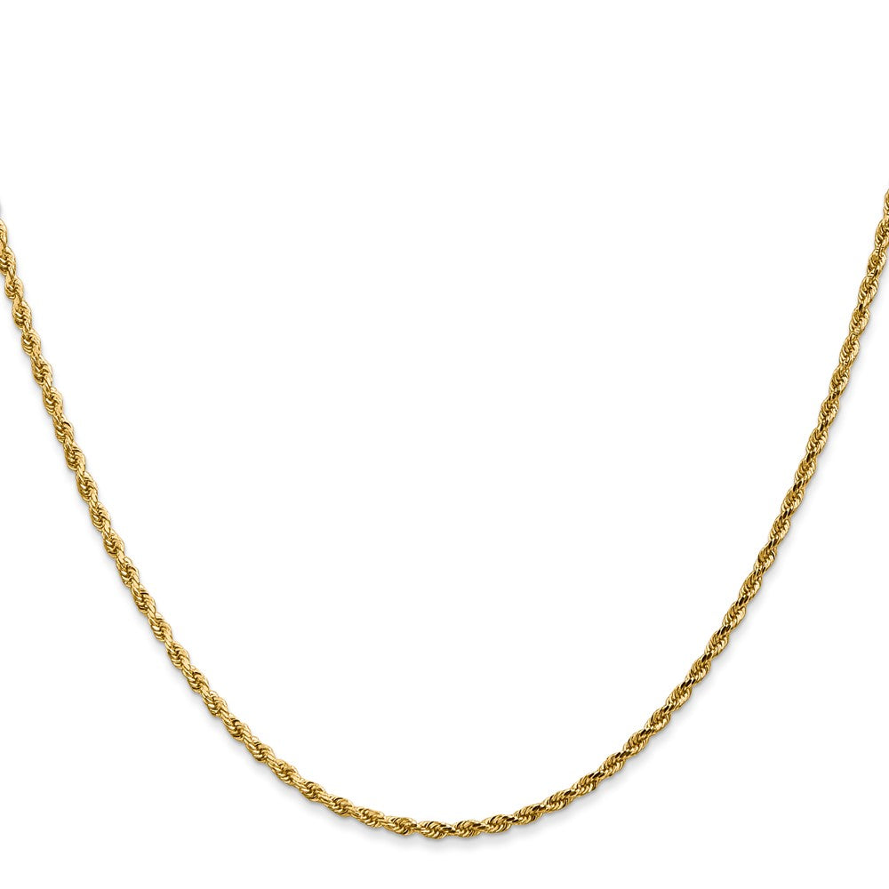 14K Gelbgold 1.75mm Diamantiert Kordel mit Karabinerverschluss Kette Kinder Halskette
