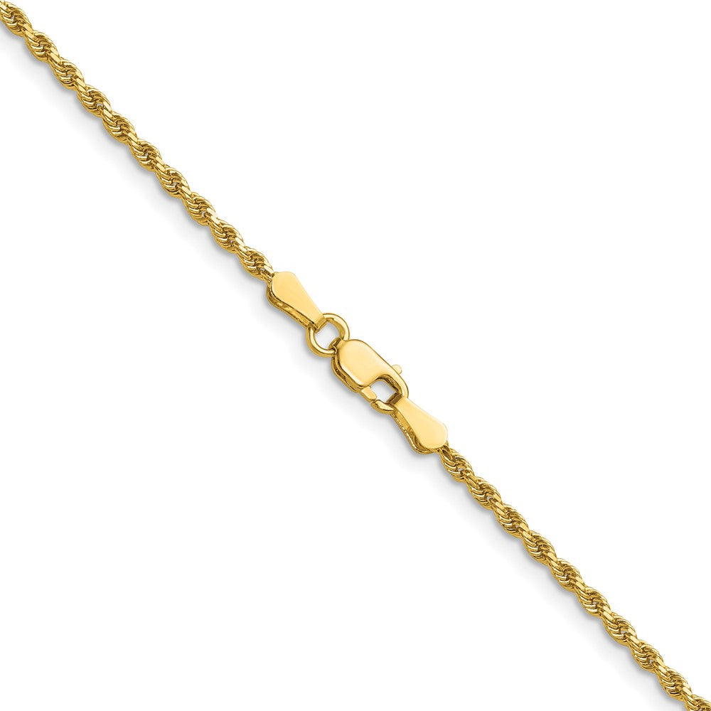 14K Gelbgold 1.75mm Diamantiert Kordel mit Karabinerverschluss Halskette
