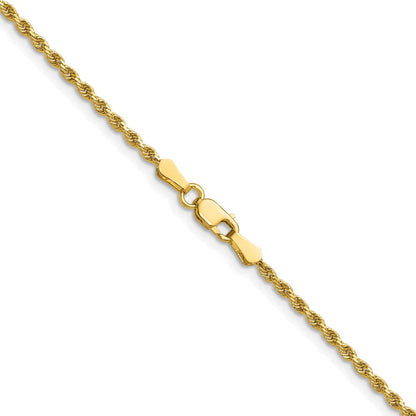 14K Gelbgold 1.75mm Diamantiert Kordel mit Karabinerverschluss Halskette