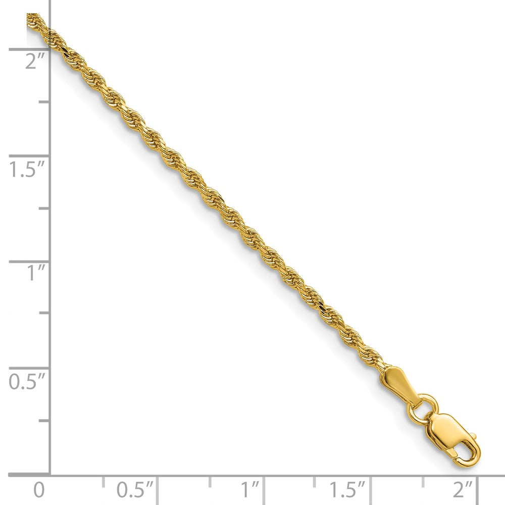 14K Gelbgold 1.75mm Diamantiert Kordel mit Karabinerverschluss Halskette