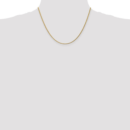 14K Gelbgold 1.75mm Diamantiert Kordel mit Karabinerverschluss Halskette