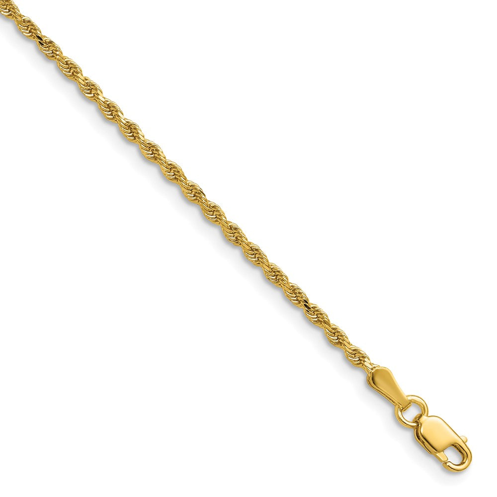 14K Gelbgold 1.75mm Diamantiert Kordel mit Karabinerverschluss Halskette