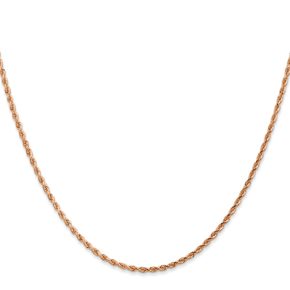 14K Roségold 1.75mm Diamantiert Kordel mit Karabinerverschluss Halskette