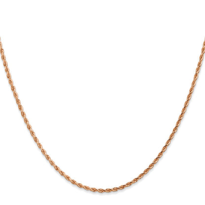 14K Roségold 1.75mm Diamantiert Kordel mit Karabinerverschluss Halskette