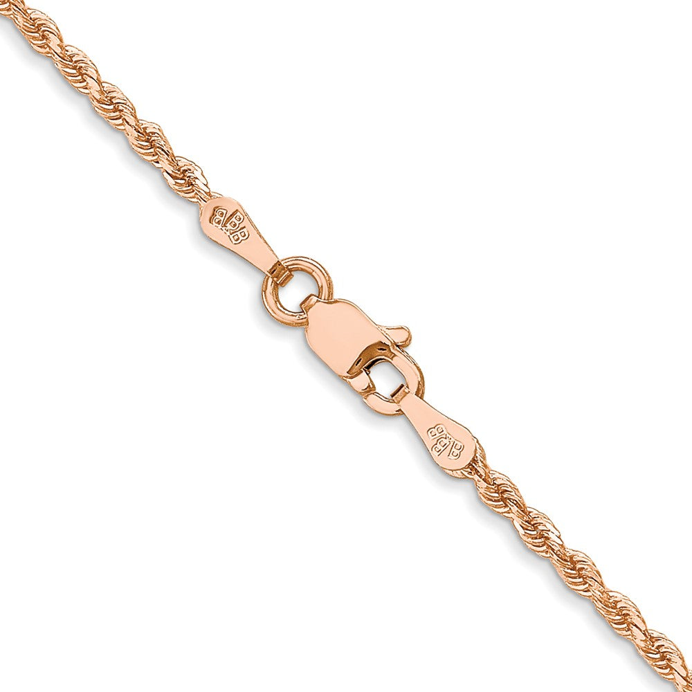 14K Roségold 1.75mm Diamantiert Kordel mit Karabinerverschluss Halskette