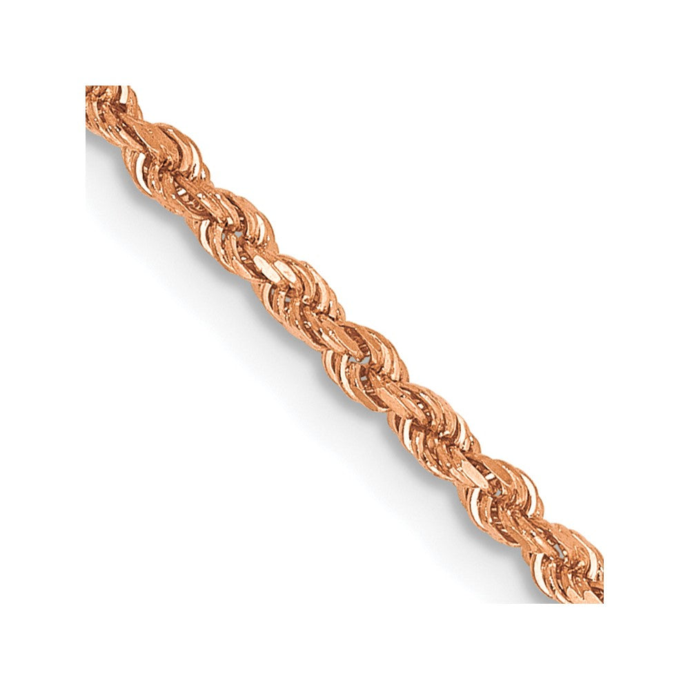 14K Roségold 1.75mm Diamantiert Kordel mit Karabinerverschluss Halskette
