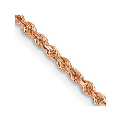 14K Roségold 1.75mm Diamantiert Kordel mit Karabinerverschluss Halskette