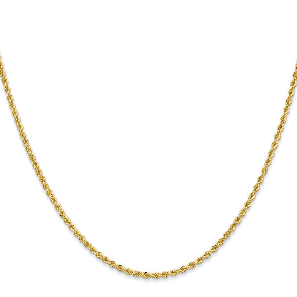 14K Gelbgold 2mm Normal Kordel mit Karabinerverschluss Kette Kinder Halskette