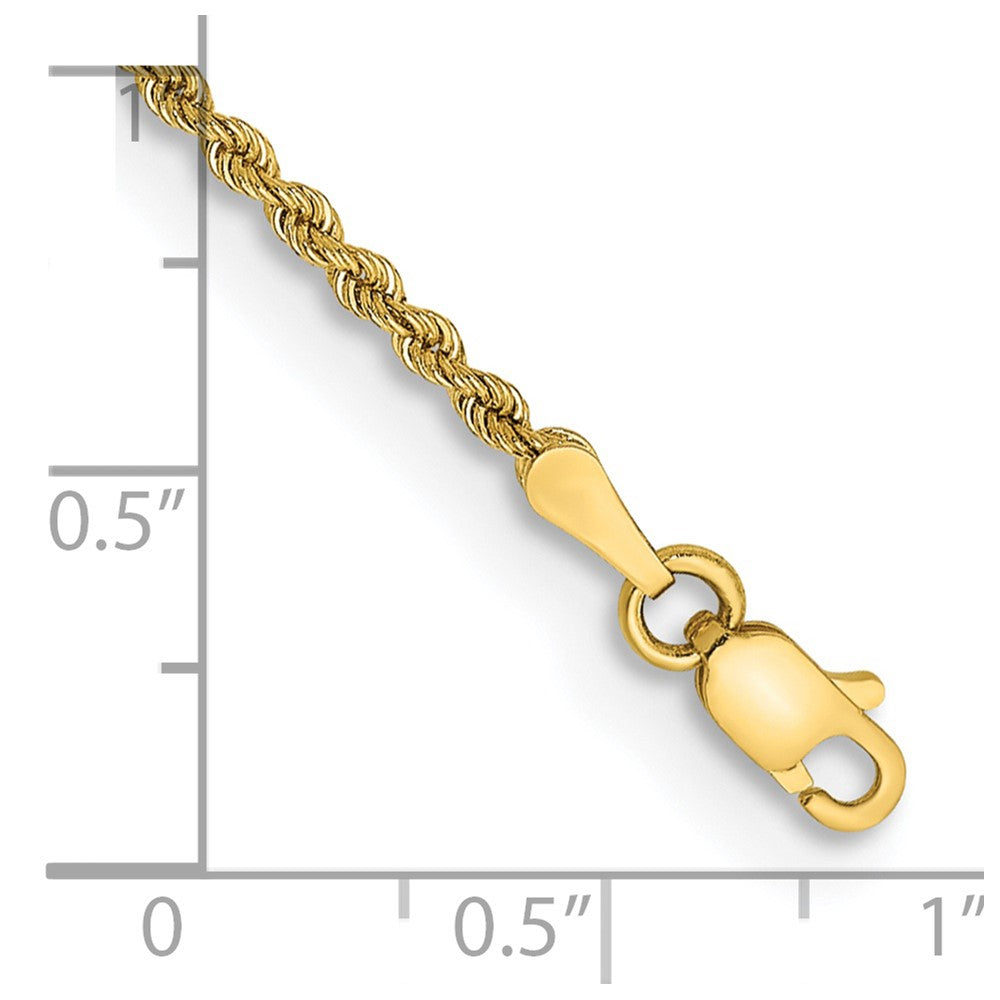 14K Gelbgold 2mm Normal Kordel mit Karabinerverschluss Kette Fußkettchen