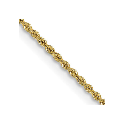 14K Gelbgold 2mm Normal Kordel mit Karabinerverschluss Halskette