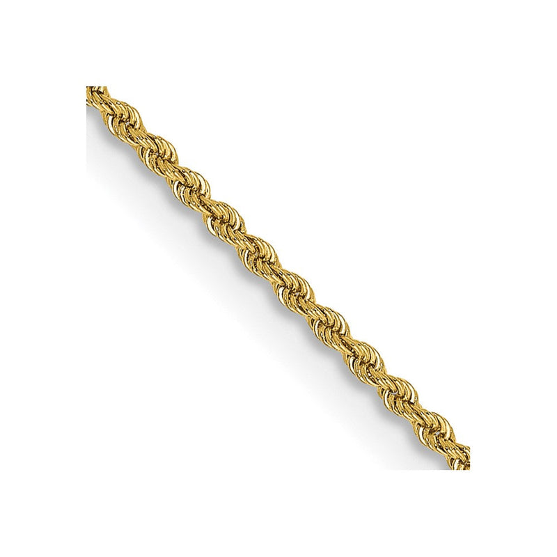 14K Gelbgold 2mm Normal Kordel mit Karabinerverschluss Halskette