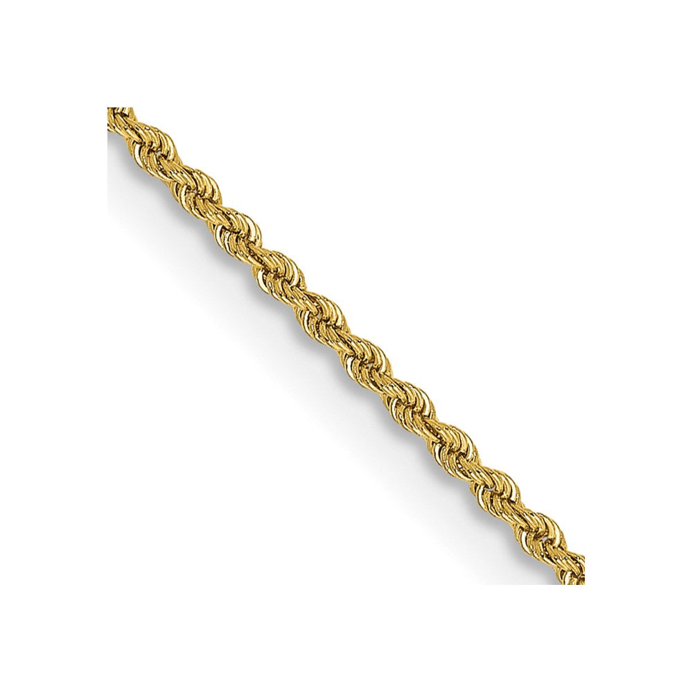 14K Gelbgold 2mm Normal Kordel mit Karabinerverschluss Kette Kinder Halskette