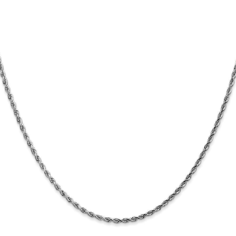 14K Weißgold 1.75mm Diamantiert Kordel mit Karabinerverschluss Kette Kinder Halskette