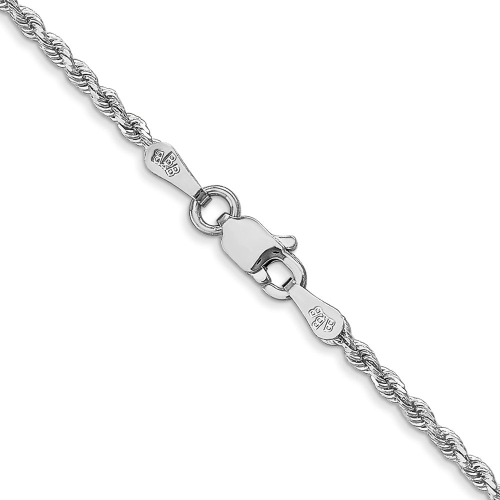 14K Weißgold 1.75mm Diamantiert Kordel mit Karabinerverschluss Kette Kinder Halskette