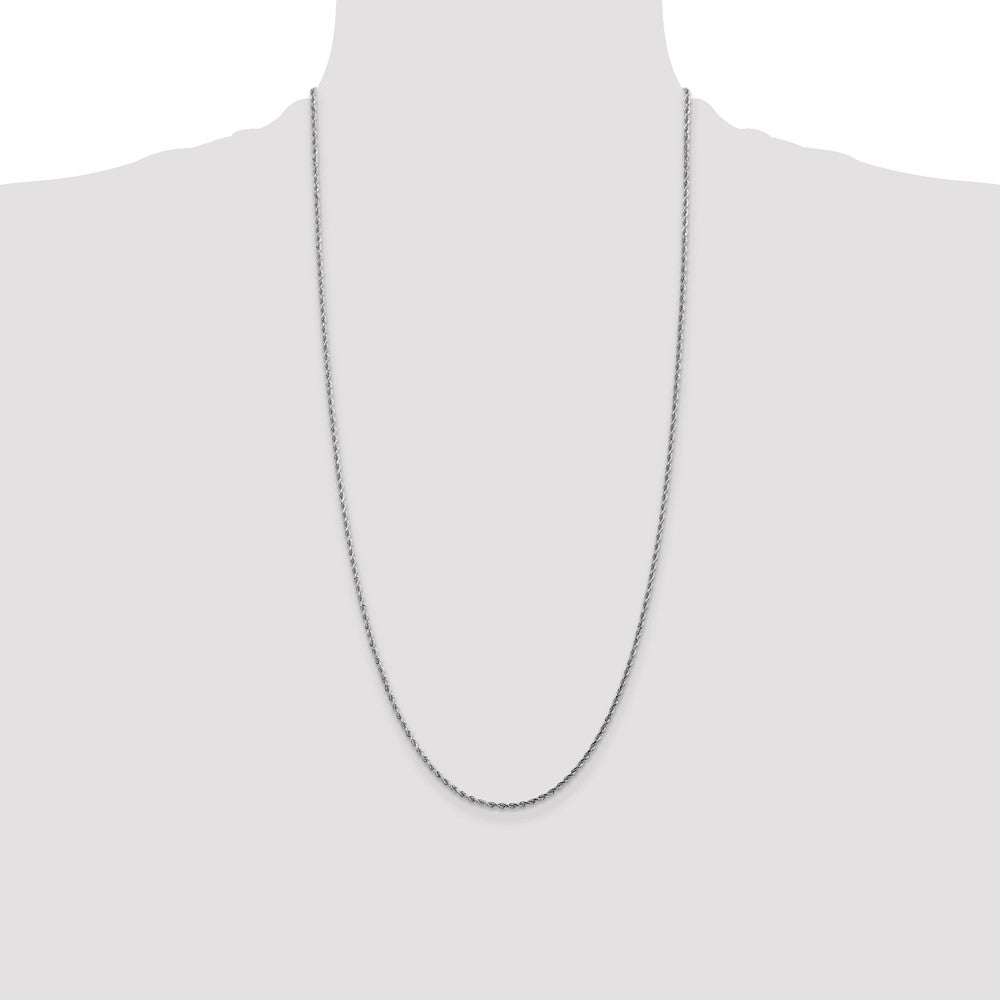 10K Weißgold 1.75mm Diamantiert Kordel Halskette