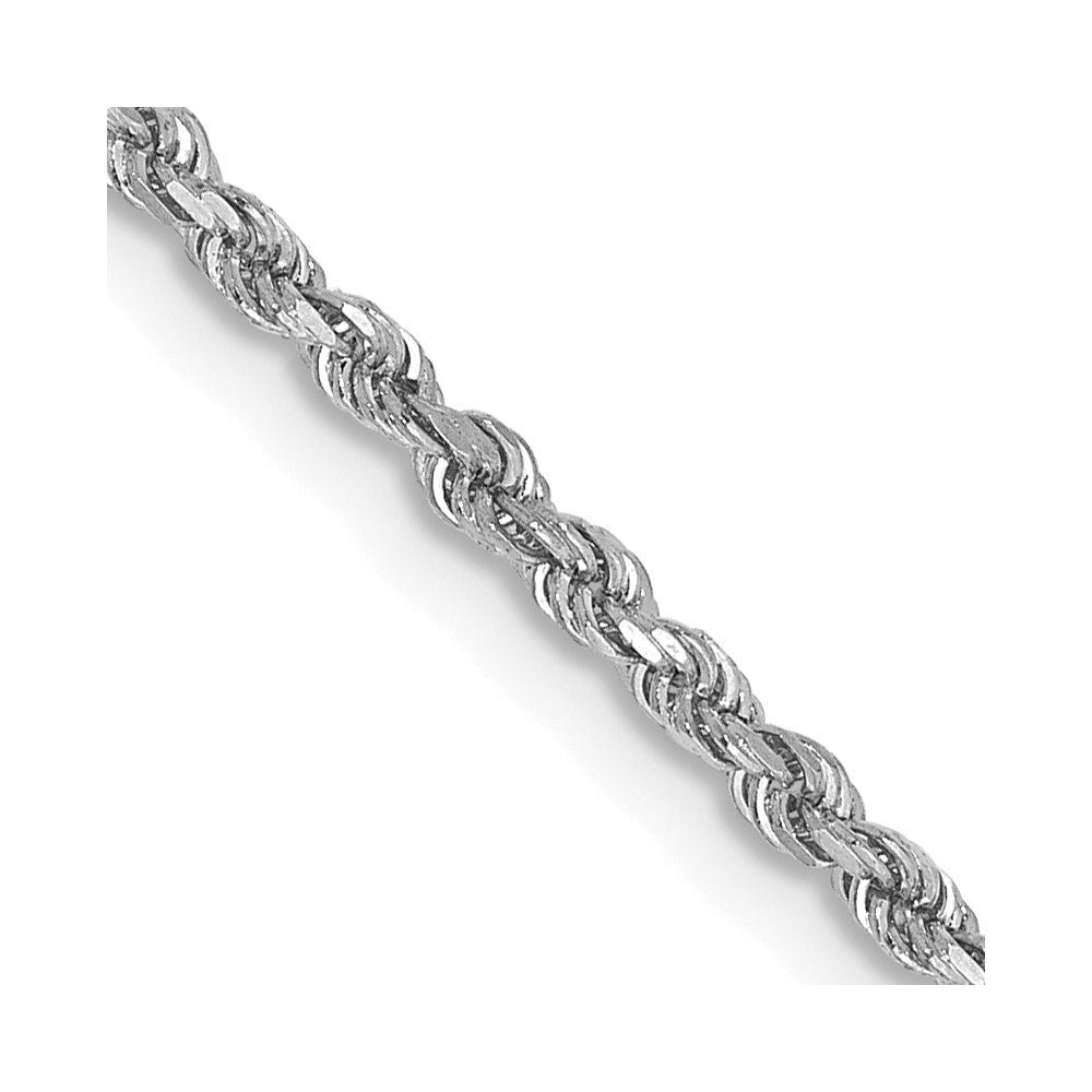 14K Weißgold 1.75mm Diamantiert Kordel mit Karabinerverschluss Kette Kinder Halskette
