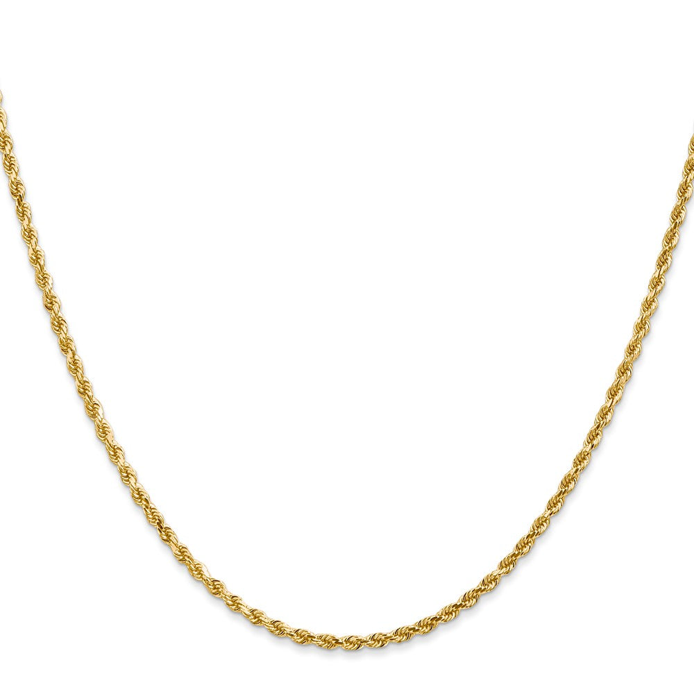 14K Gelbgold 2mm Diamantiert Kordel mit Karabinerverschluss Halskette