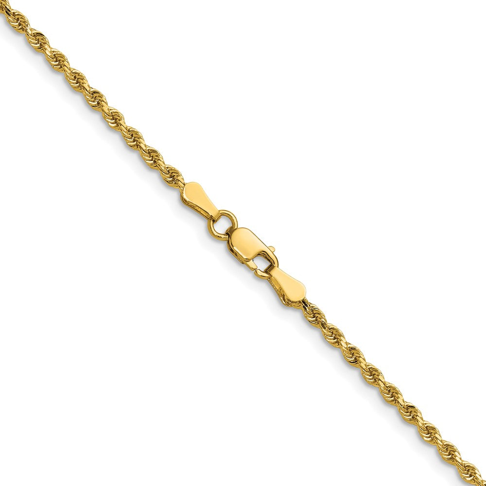 14K Gelbgold 2mm Diamantiert Kordel mit Karabinerverschluss Halskette