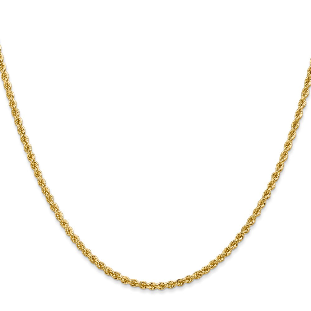 14K Gelbgold 2.25mm Normal Kordel mit Karabinerverschluss Halskette