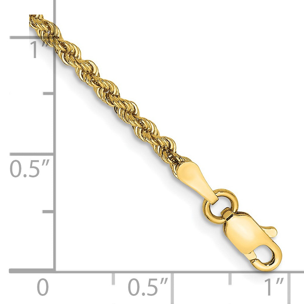 14K Gelbgold 2.25mm Normal Kordel mit Karabinerverschluss Kette Fußkettchen