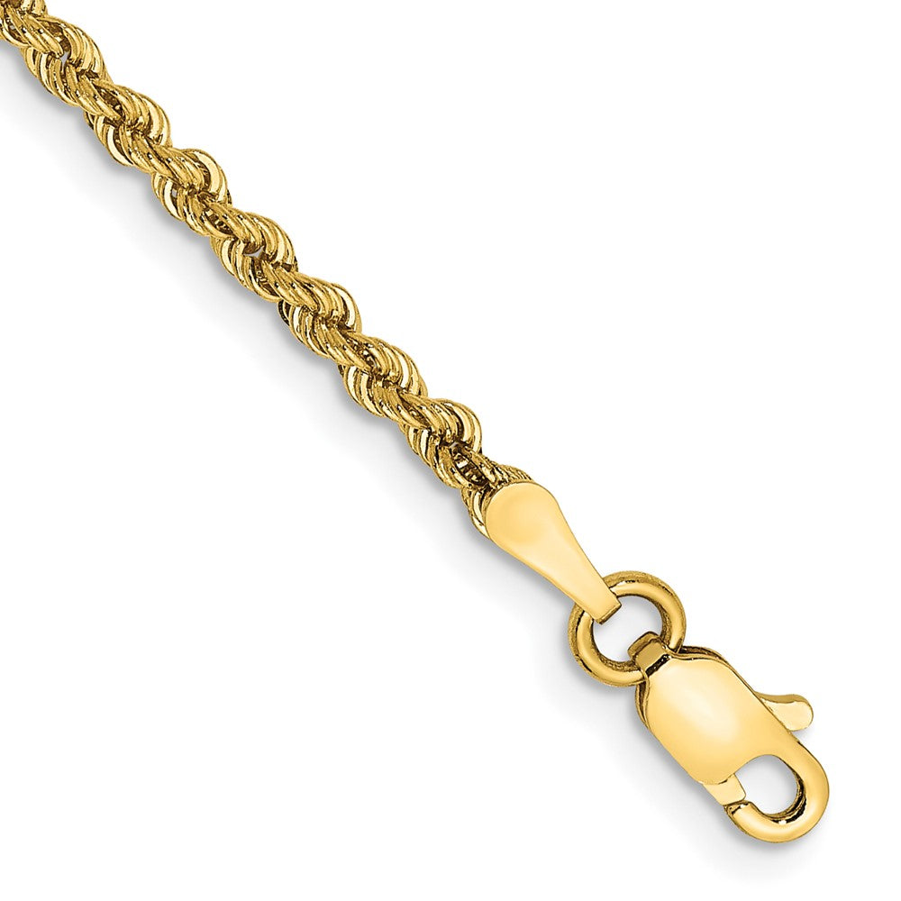 14K Gelbgold 2.25mm Normal Kordel mit Karabinerverschluss Kette Fußkettchen