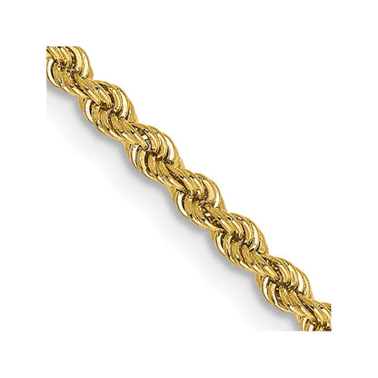 14K Gelbgold 2.25mm Normal Kordel mit Karabinerverschluss Halskette