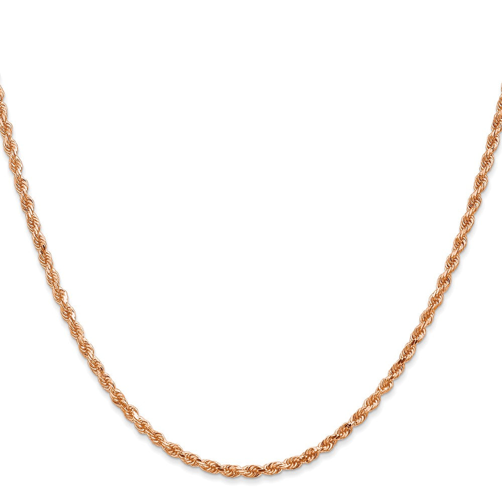 14K Roségold 2.25mm Diamantiert Kordel mit Karabinerverschluss Halskette
