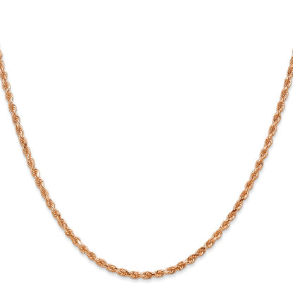 14K Roségold 2.25mm Diamantiert Kordel mit Karabinerverschluss Halskette
