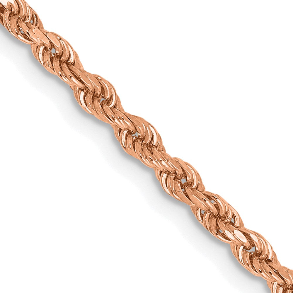 14K Roségold 2.25mm Diamantiert Kordel mit Karabinerverschluss Halskette
