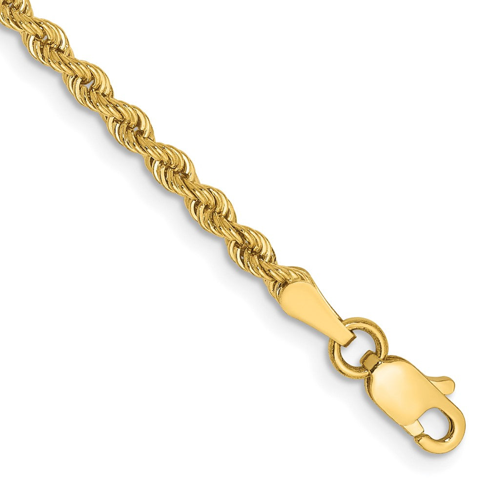 14K Gelbgold 2.5mm Normal Kordel mit Karabinerverschluss Gliederarmband