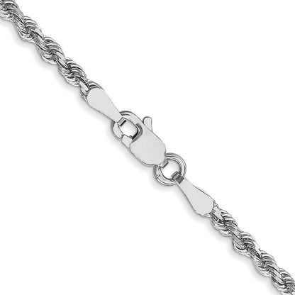 10K Weißgold 2.25mm Diamantiert Kordel Halskette