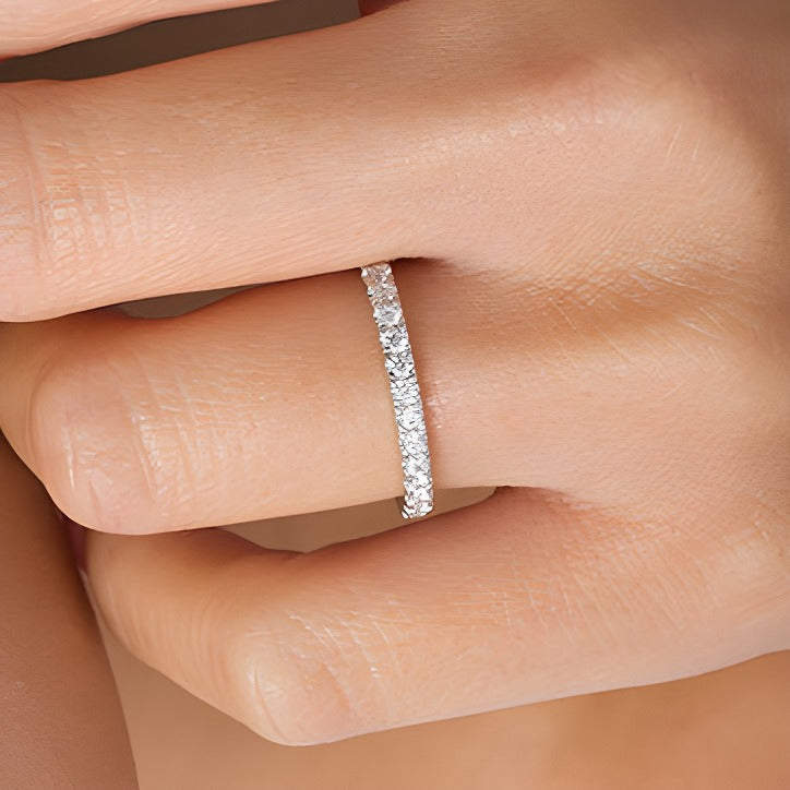 0.38 ct. Gesamtgewicht Diamant Ehering in 10K Weißgold