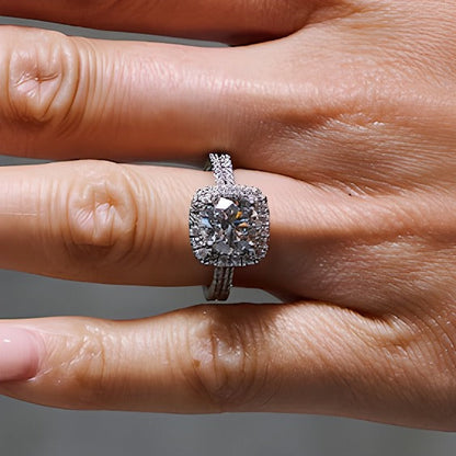 2.63 CT. Gesamtgewicht Labordiamant Halo-Ring in 14K Weißgold (F/SI2)