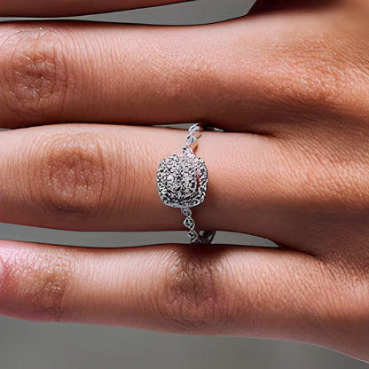 0.25 ct. Gesamtgewicht Diamant Freundschaftsring mit doppeltem Kissenschliff-Rahmen in 10K Weißgold