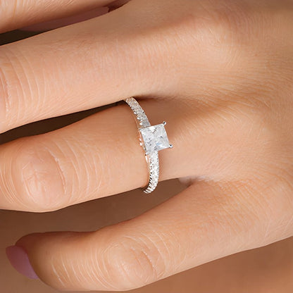 1.0 CT. Gesamtgewicht Diamant-Verlobungsring im Princess-Schliff in 14K Gold Bicolor