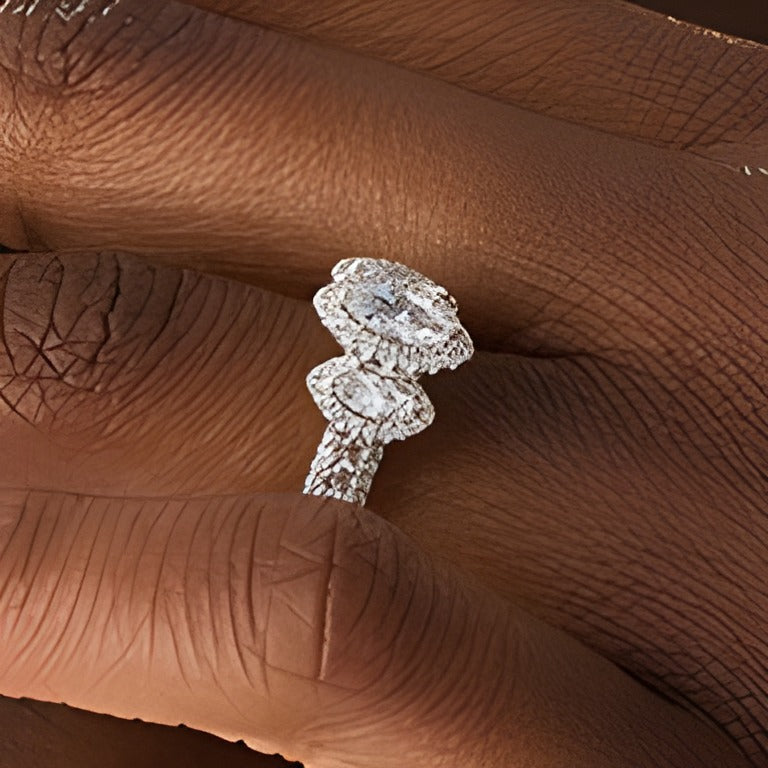 1.5 ct. Gesamtgewicht Marquise-Diamant Verlobungsring in 14K Weißgold (I/SI2)