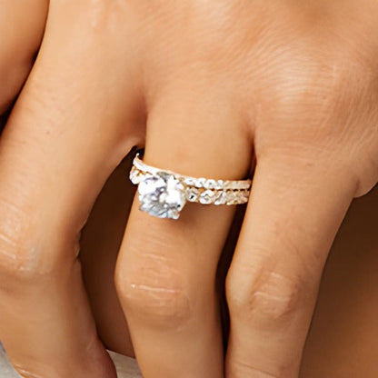 3.0 ct. Gesamtgewicht Labordiamant Braut-Set in 14K Gelbgold (I/SI2)