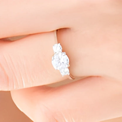 1,0 ct. Gesamtgewicht Diamant Dreistein-Verlobungsring in 14K Weißgold