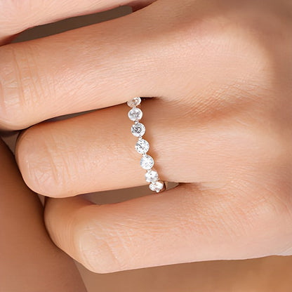 0,75 ct. Gesamtgewicht Diamant Memoire-Ring mit sieben Steinen in 10K Weißgold