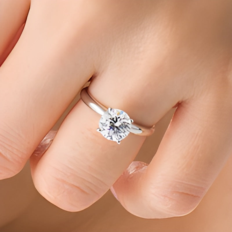 1.5 CT. Solitär-Verlobungsring mit Labordiamant in 14K Weißgold (F/VS2)