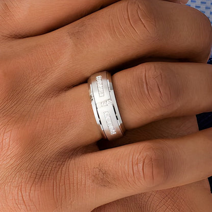 Ehering für Damen mit Diamanten 0.33 ct. Gesamtgewicht rund im Art-Déco-Stil mit Komfortschliff aus White Tungsten