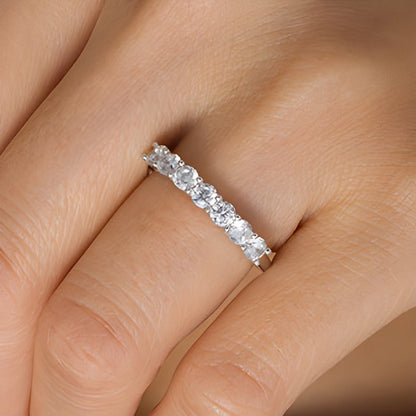 1.0 CT. Gesamtgewicht Diamant Memoire-Ring mit sieben Steinen in 10K Weißgold